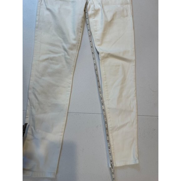 CAbi Womens Jeans Skinny Ankle 5306 Light Wash Moto Zipper Low Rise White Size 2 - Picture 8 of 11